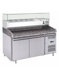 Mostrador para pizza 2 puertas - Vitrina - cm 151 x 80 x 143,5 h