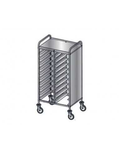 Trays trolley - 3 paneles laterales - N. 20 x cm 53 x 37 - cm 89 x 60 x 150h