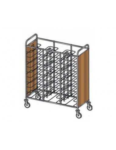 Trays trolley - Panels 2 sides - N. 36 (53 x max.39 cm)- cm 138 x 60 x 183h