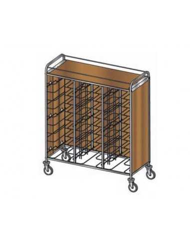 Trays trolley - 3 paneles laterales - N. 30 (53 x max.39 cm)- cm 138 x 60 x 159h