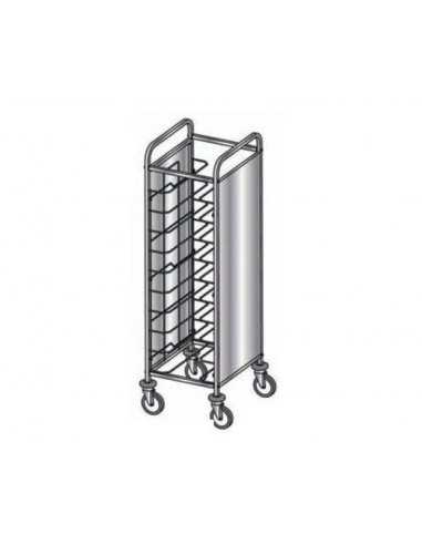 Tray trolley - Guía de alambre - N. 12 (53 x max.39 cm)- cm 52 x 60 x 183 h