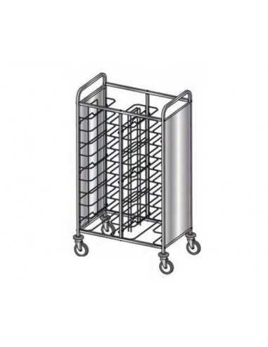 Tray trolley - Wire guide - N. 24 (53 x max.39 cm)- cm 95 x 60 x 183 h