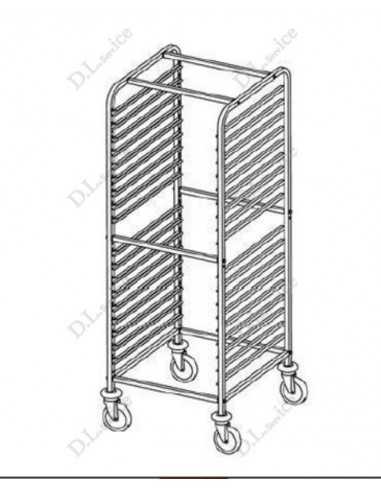 Trolley - Anti-rebalto' 'C'' - N. 14 x GN 1/1 - cm 44 x60 x 163 h