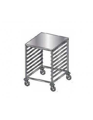 Carrello portateglie - Guide antiribaltamento a ''C'' - N. 8 x GN 1/1 - cm 44 x60 x 85 h