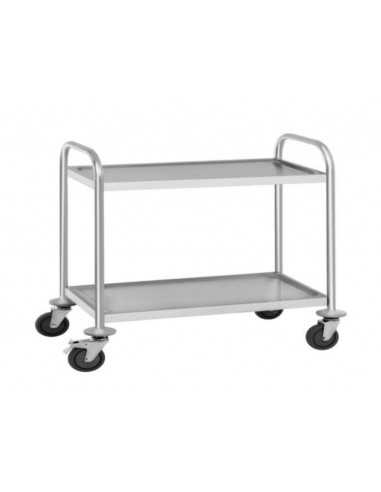 Carrello  - N.2 ripiani bordati - N.4 ruote - cm 100 x 50 x 85 h