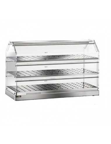 Neutral plexiglass showcase with 3 shelf - Cm 80