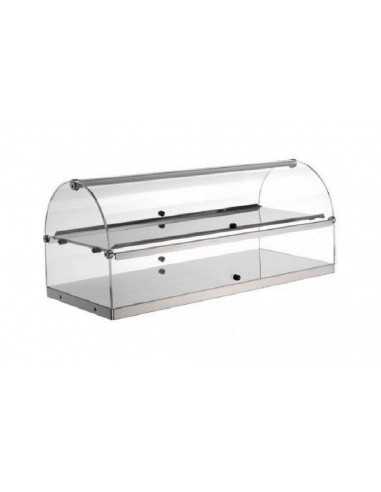 Neutral plexiglass showcase with 2 shelf - Cm 80