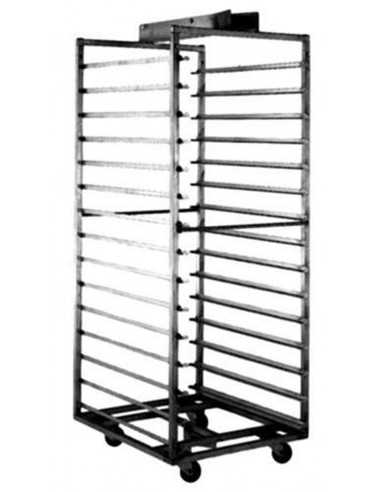 Carrello inox per forni Rotorbake T11/E11 - Capacità  teglie n. 18 cm 80 x 120 - Altezza cm 195