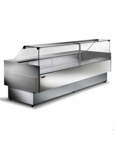 Banco alimentare - Frontale alto - Ventilato - Vetro dritto - cm 248 x 99.8 -119.1 h