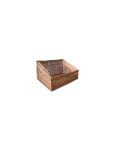 Tilt basket of hand-woven terracotta wickers - Dimensions cm 50 x 40 x 15/25 h