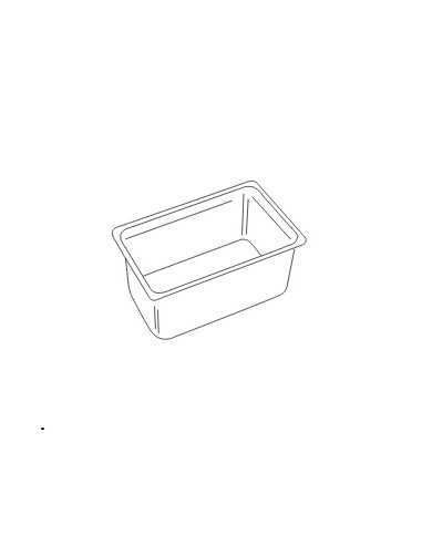 Vaschette inox per gelato - Capacità  litri 4.5 - Cm 25.8 x 15.6 x 17 h