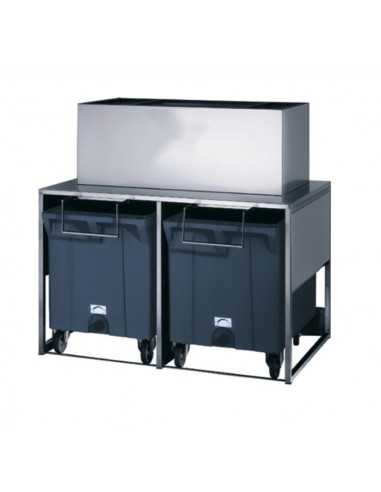 Contenitore di ghiaccio - Capacità carrello fino kg 108 x 2 - Riserva kg 50 - cm 156 x 106 x 148.4 h