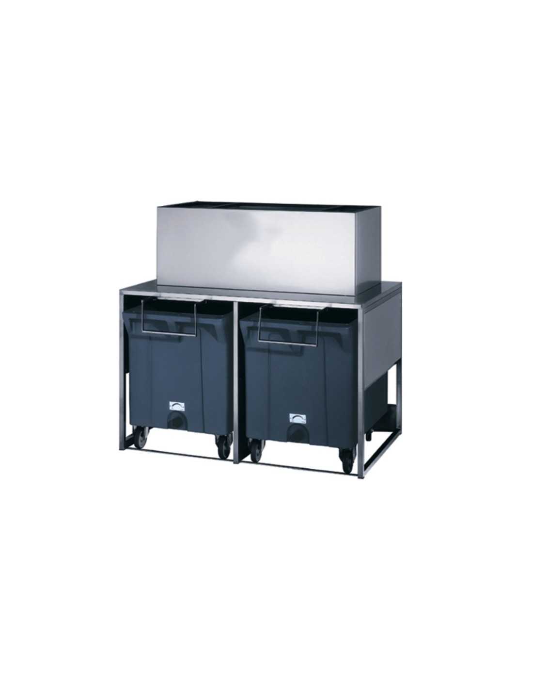 Contenitore di ghiaccio - Capacità carrello fino kg 108 x 2 - Riserva kg 50 - cm 156 x 106 x 148.4 h