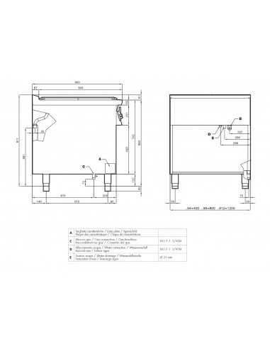 GRIGLIA AD ACQUA INOX 80X90 GAS LINEA 90