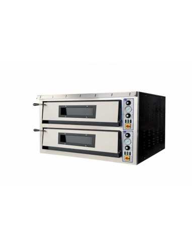 Horno de pizza eléctrico para 4 + 4 pizzas - cm 101 x 85 x 75 h