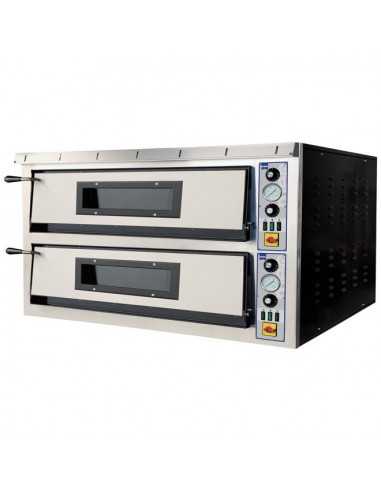 Horno de pizza eléctrico para 6+6 pizzas - cm 101 x 121 x 75 h