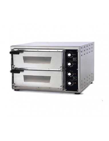 Electric pizza oven with 2 chambers - cm 51 x 59 x 35 h