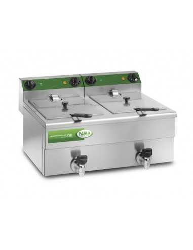 Electric fryer - Capacity 14.5+14.5 liters - cm 60 x 48 x 35 h