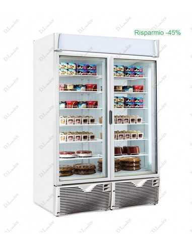 Freezer cabinet with glass door - Capacity 1047 liters - Cm 134.6 x 76.5 x 199 h