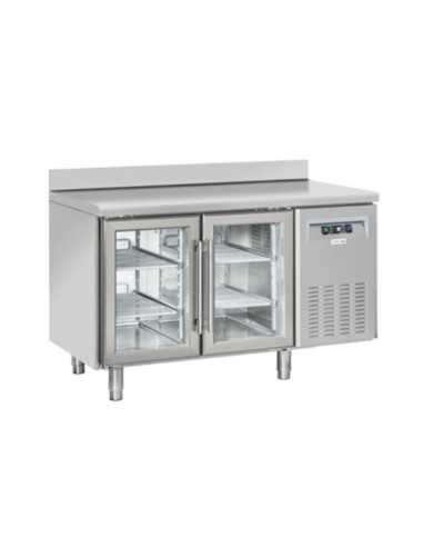 Tabla refrigerada - N. 2 puertas de vidrio - Alzatina - cm 135 x 62.5 x 95 h