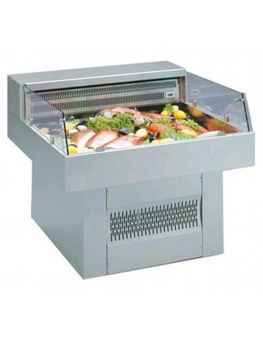 Expositor refrigerado - Pescado - Cristal curvado - cm 150 x 100 x 82.7h