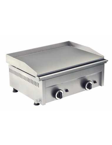 Gas fry top with smooth top cm 58.5 x 40 with two cooking zones