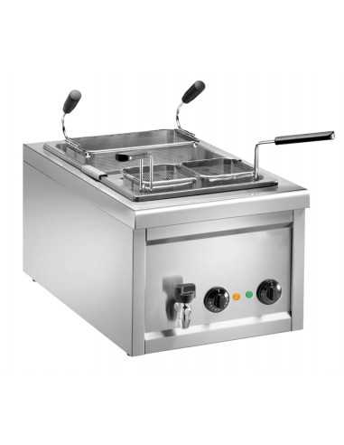 Electric pasta cooker with one basin and tap for 1 GN 1/3 basket and 2 GN 1/6 baskets