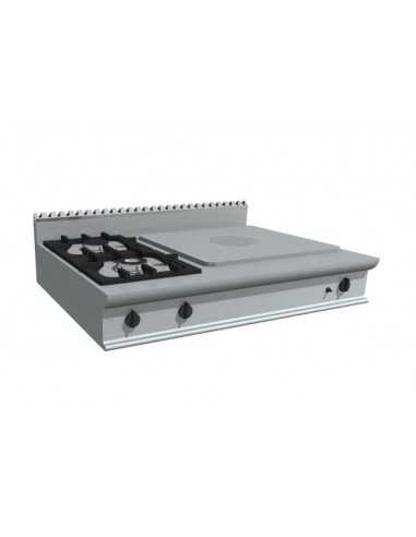 Cocina de gas - Todo el plato - N. 2 estufas- cm 120 x 90 x 27 h