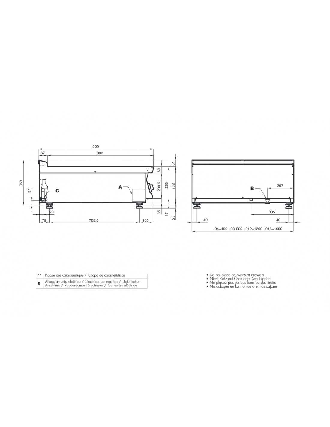 Cocina eléctrica c/horno con Grill, con 6 placas- Modelo CF6-610ET