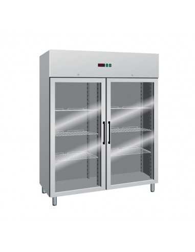 Refrigerator cabinet GN 2/1 - Glass door - Capacity 1333 lt - cm 148 x 83 x 200 h