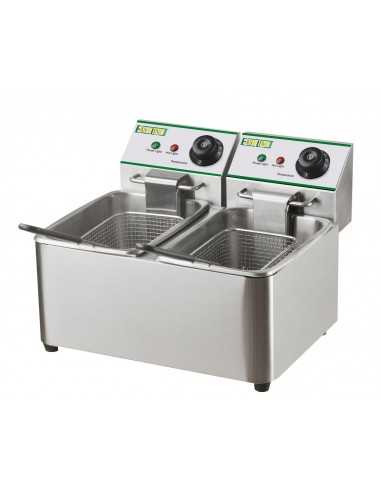 Electric fryer - Capacity liters 7.6 + 7.6 - cm 43.5 x 37.5 x 31 h