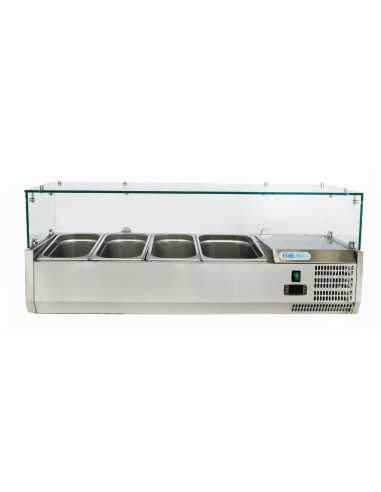 Ingredient display case 3 x GN 1/3 + 1 GN 1/2 - Glass