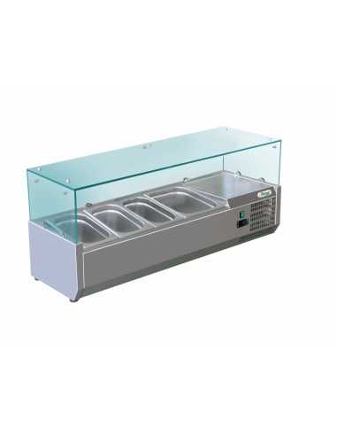 Ingredient display case with glass 3 x GN 1/3 + 1 GN 1/2