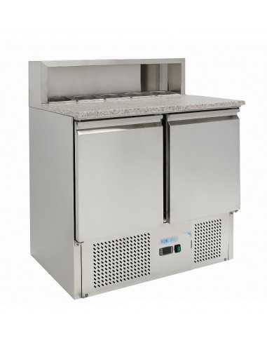 Banco pizza con 2 porte - Porta ingredienti - cm 90 x 70 x 107.5 h