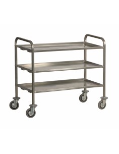 CA1396 Carrello acciaio inox da sbarazzo 2 vasche h65