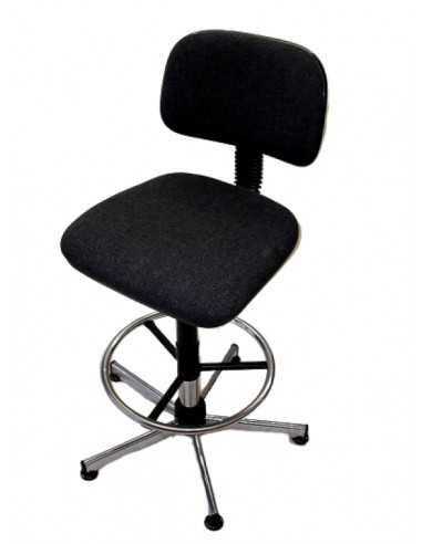 Padded stool with backrest