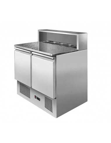 Banco pizza da 2 porte - Porta ingredienti - cm 90 x 70 x 115.7 h