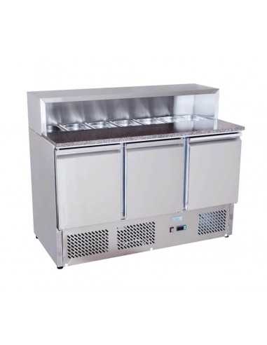 Banco pizza 3 porte - Porta ingredienti - cm 135.6 x 70 x 115.7 h