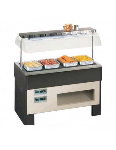 Heated buffet island - cm 206.2 x 75 x 152.8h