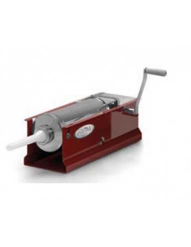 Horizontal manual sausage stuffer 5 liter - Red painted steel