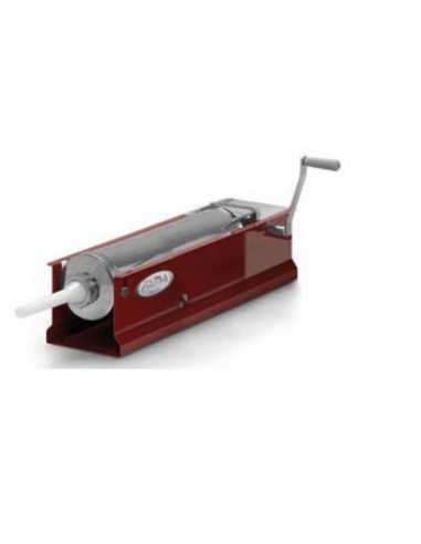 Horizontal manual sausage stuffer 8 liter - Red painted steel