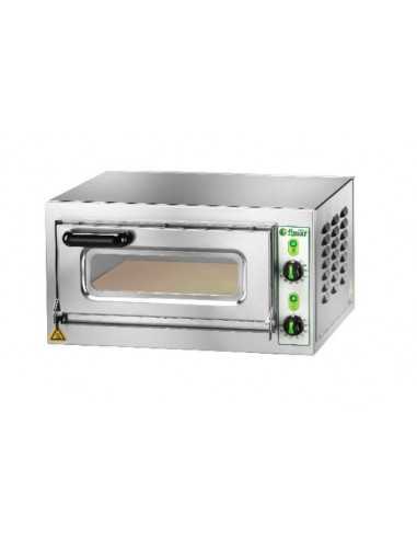 Forno pizza elettrico ad 1 camera con porta vetro - cm 55.5 x 46 x 29 h