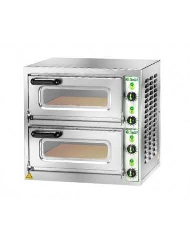 Forno pizza elettrico a 2 camere - cm 55.5 x 46 x 53 h