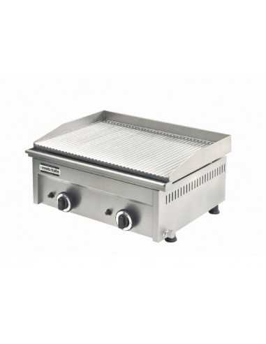 Gas fry top with ribbed steel top cm 60x40