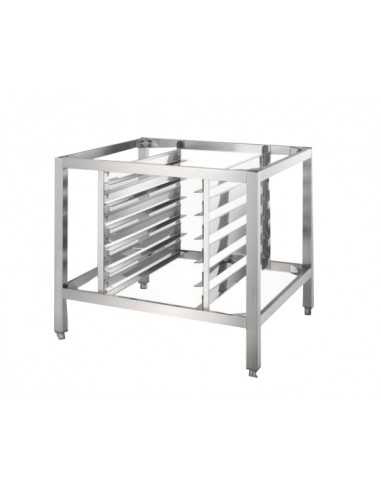 Stainless steel support with Gourmet Slim h100-8 shelves