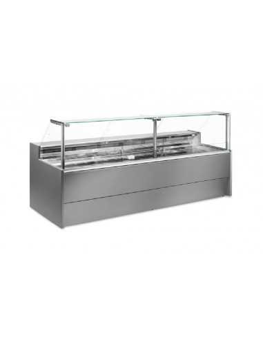 Food counter with straight glass - Ventilated with cell - cm 150 x 109 x 128 h