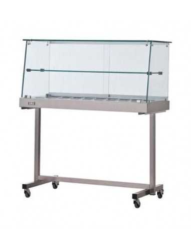 Hot display case - Straight glass - Trolley - cm 65 x 40 x 135 h