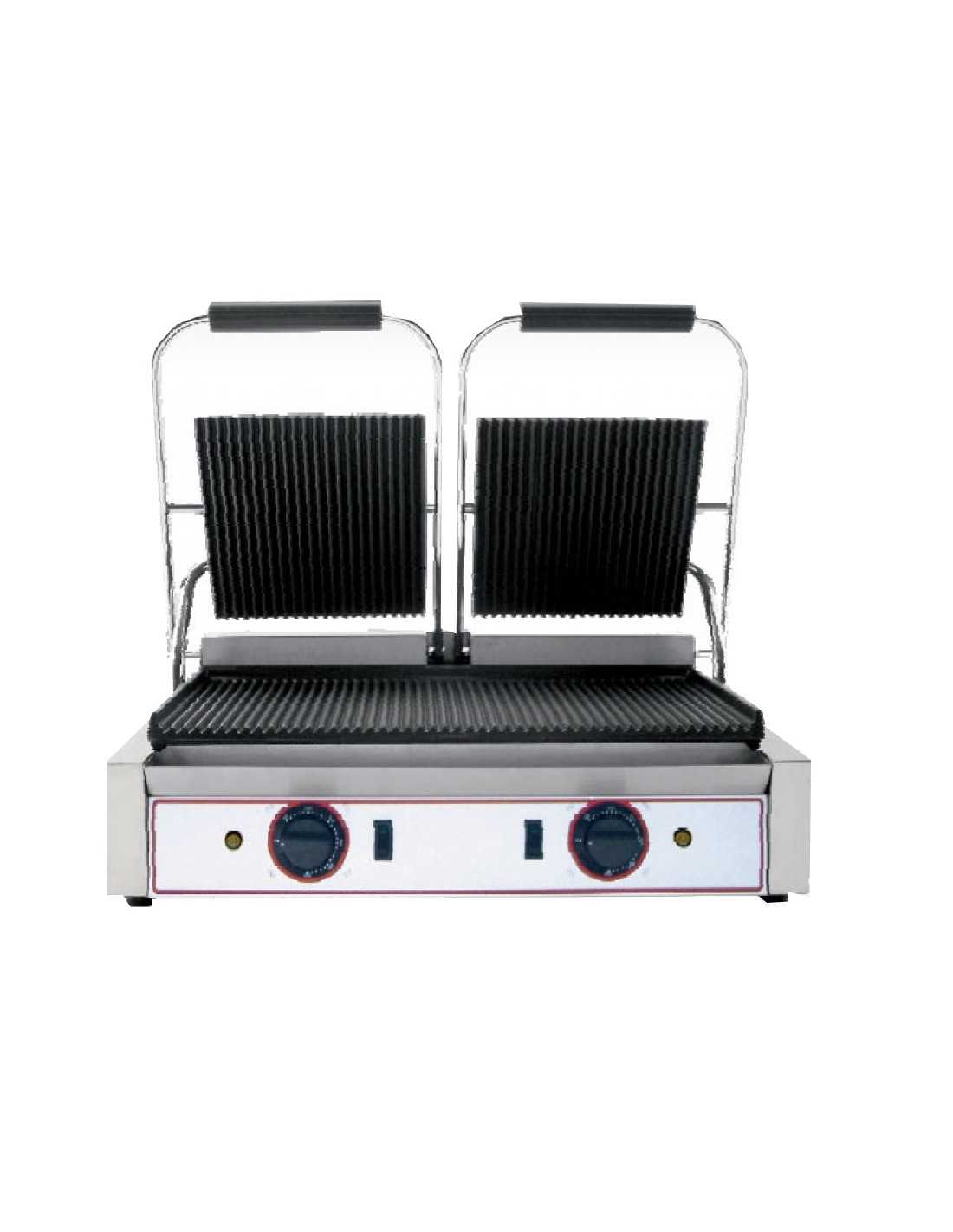 Piastra per panini - rigata - timer - 1.800 W