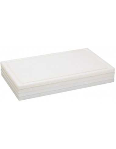 Cutting board - White polyethylene - Channel - Set of 4 pieces - Thickness 2 cm