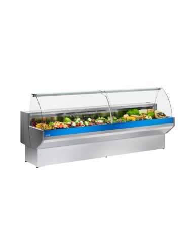 Food counter with curved glass - Static with cell - cm 104 x 91 x 128 h